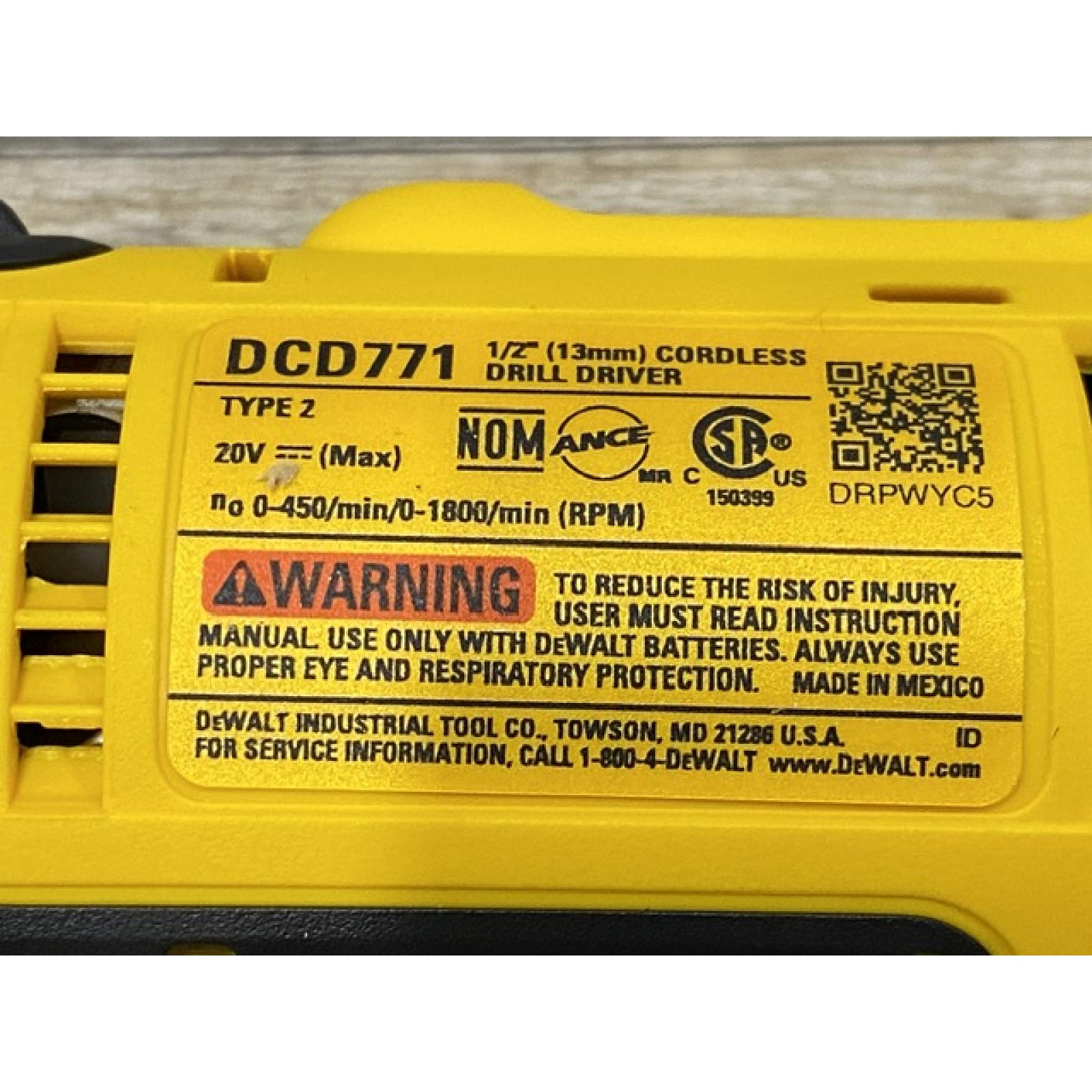 AS-IS DEWALT 20V MAX Cordless 1/2 in. Drill/Driver Kit