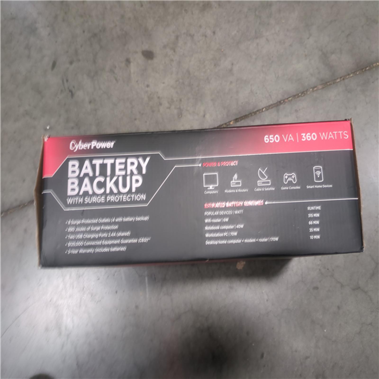 CALIFORNIA LIKE-NEW CYBERPOWER BATTERY BACKUP w/ SURGE PROTECTION