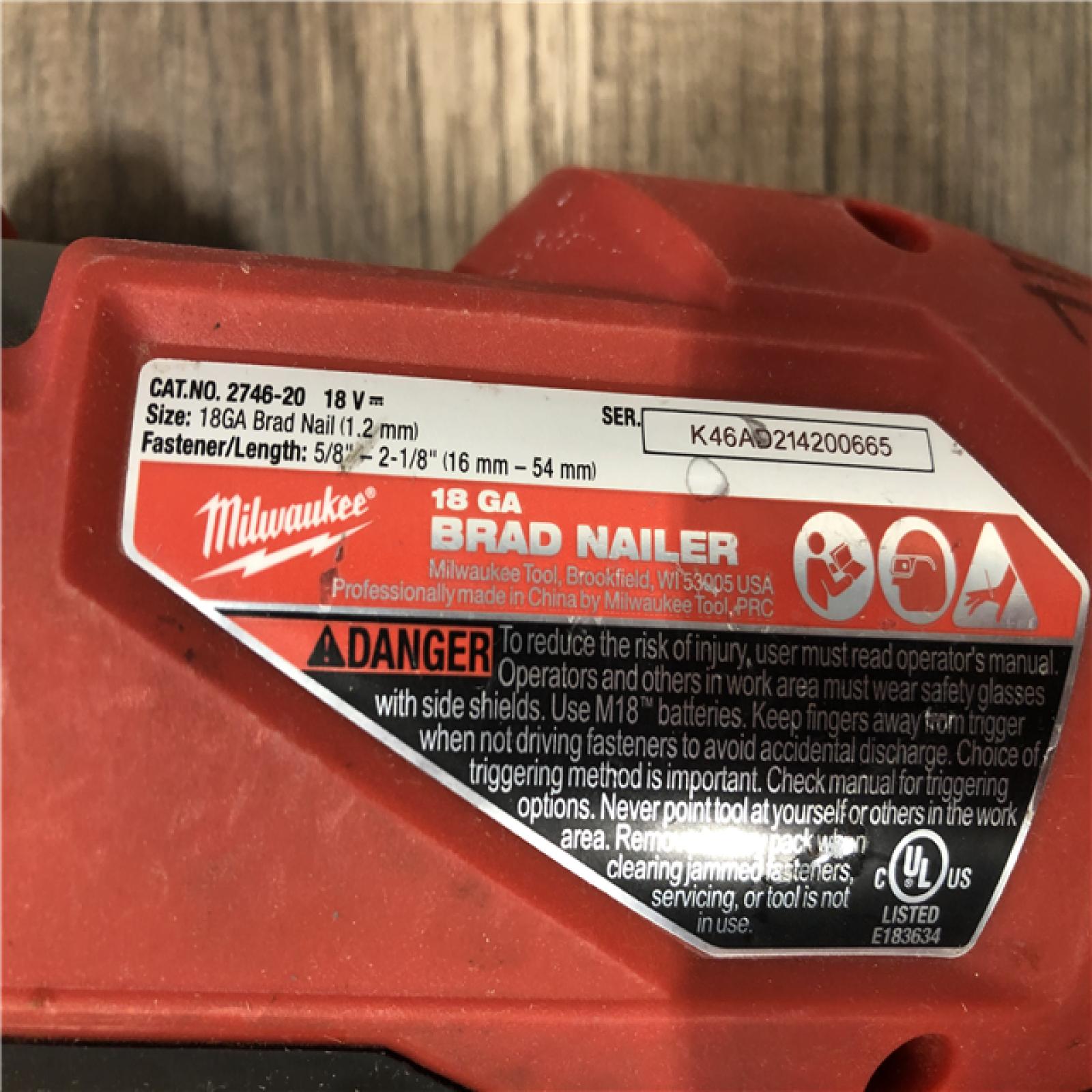 AS-IS Milwaukee FUEL 18-Volt Lithium-Ion Brushless Cordless Gen II 18-Gauge Brad Nailer (Tool-Only)