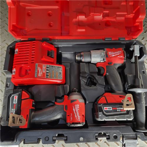 Houston location- AS-IS Milwaukee 2997-22 M18 FUEL Li-Ion Cordless Brushless Hammer Drill/Impact Driver 2-Tool Combo Kit