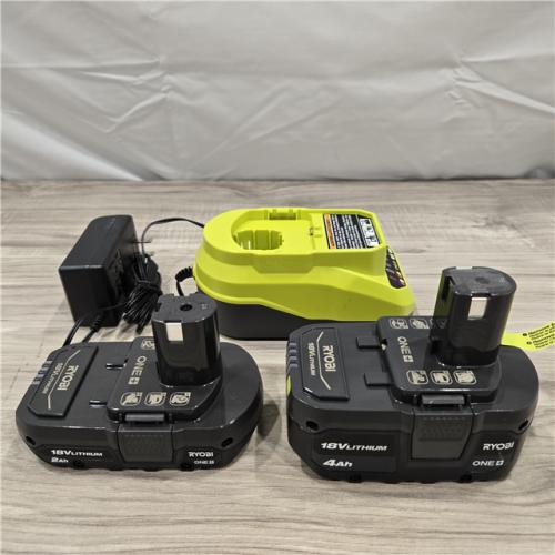LIKE NEW! - Ryobi ONE+ 18V Li-Ion Starter Kit - 4.0 Ah Battery  2.0 Ah Battery  Charger