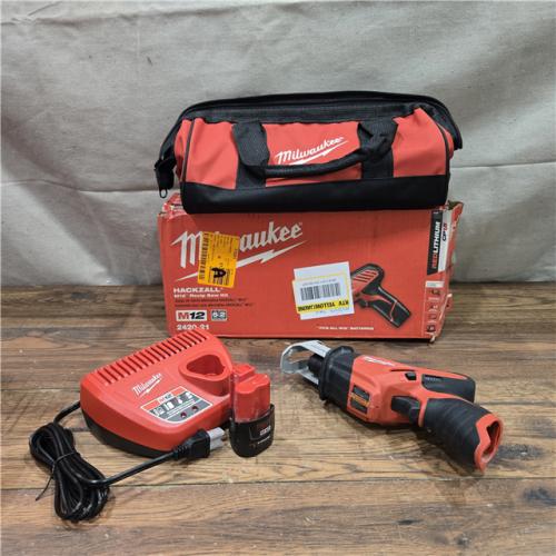 AS-IS Milwaukee 2420-21 - M12 Fuel Hackzall 1/2  12V 1.5Ah Cordless Straight Handle Reciprocating Saw Kit