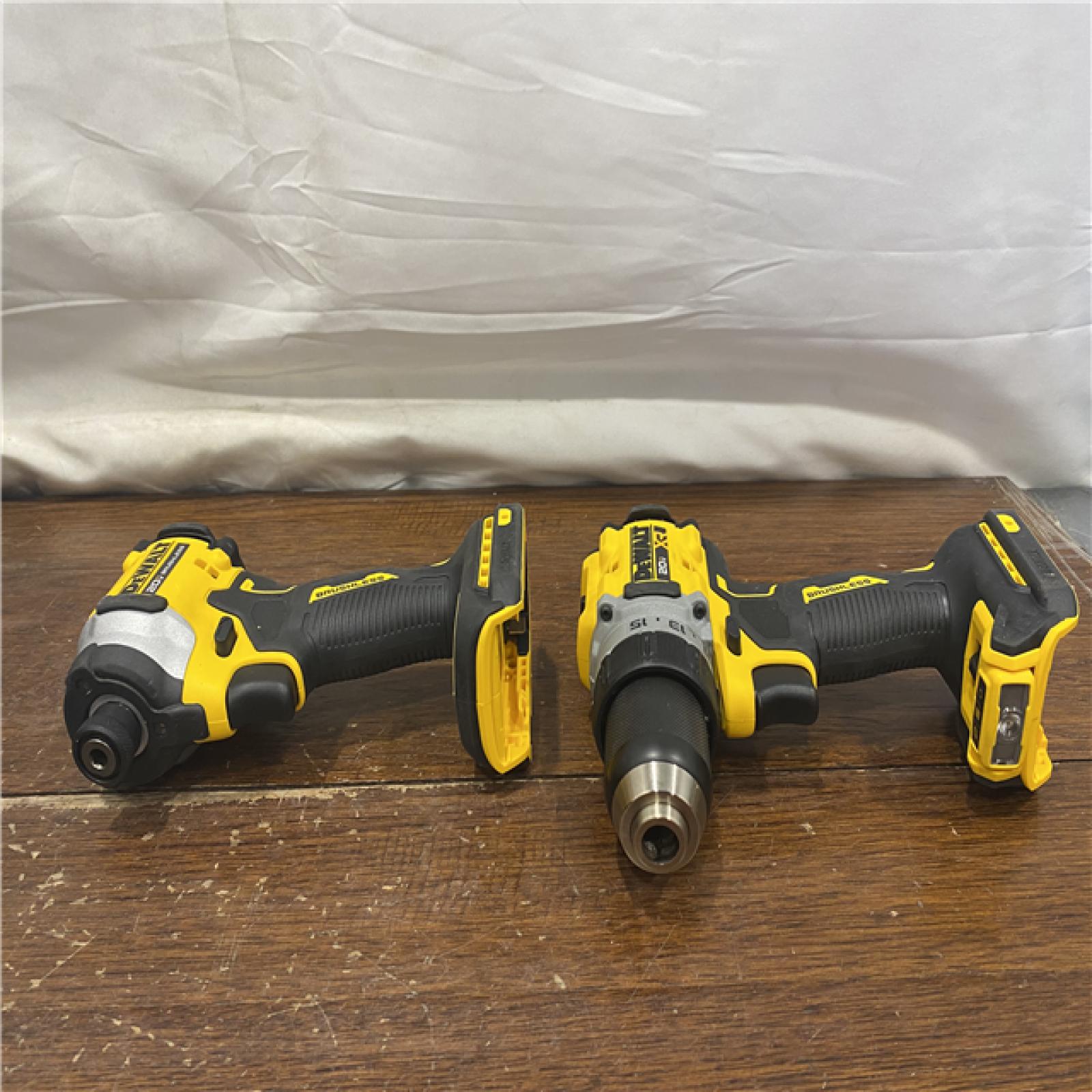 AS-IS DEWALT 20V MAX XR Cordless Drill/Driver, ATOMIC Impact Driver 2 Tool Combo Kit, (2) 2.0Ah Batteries, Charger, and Bag