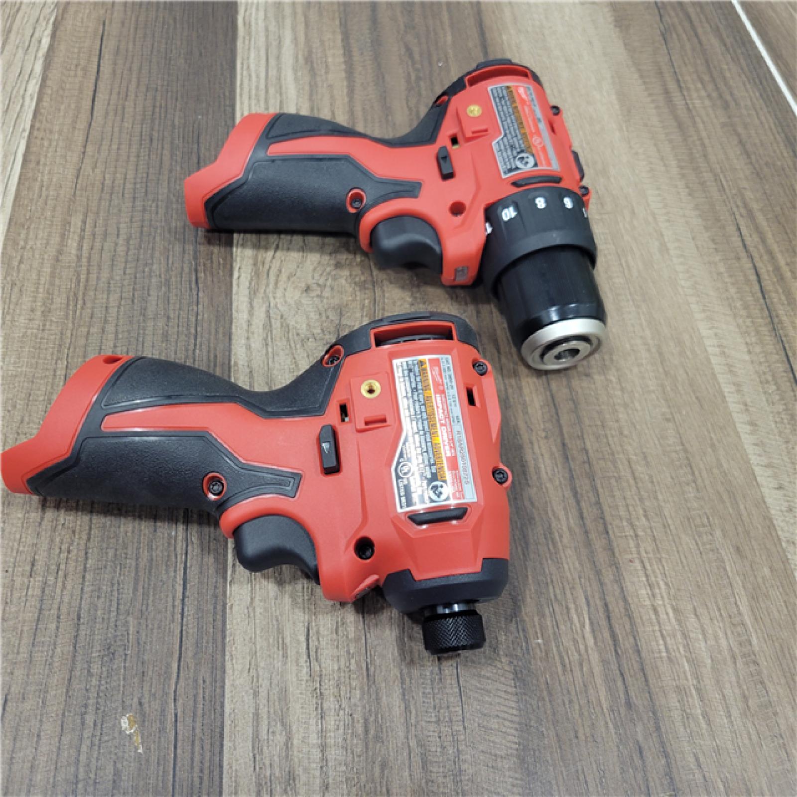 AS-IS Milwaukee M12 12-Volt Lithium-Ion Brushless Cordless Subcompact Drill and Impact Driver Combo Kit W/2 Batteries and Bag (2-Tool)