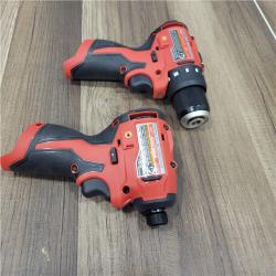 AS-IS Milwaukee M12 12-Volt Lithium-Ion Brushless Cordless Subcompact Drill and Impact Driver Combo Kit W/2 Batteries and Bag (2-Tool)