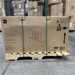 DALLAS LOCATION- Home Decorators Collection Collette 60 in. Double Sink Greige Bath Vanity with White Carrara Marble Top (Assembled)