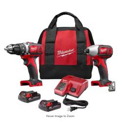 NEW! - Milwaukee M18 18V Lithium-Ion Cordless Drill Driver/Impact Driver Combo Kit (2-Tool) W/ Two 1.5Ah Batteries  Charger Tool Bag