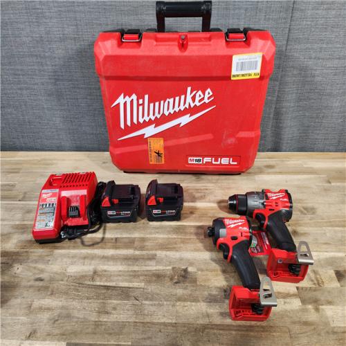 HOUSTON LOCATION - AS-IS (APPEARS LIKE NEW) MILWAUKEE M18 FUEL 18V Lithium-Ion Brushless Cordless Hammer Drill and Impact Driver Combo Kit (2-Tool) with 2 Batteries