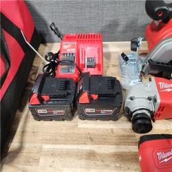 HOUSTON LOCATION - AS-IS MILWAUKEE 6 TOOL COMBO KIT W/ (2) BATTERY & CHARGER