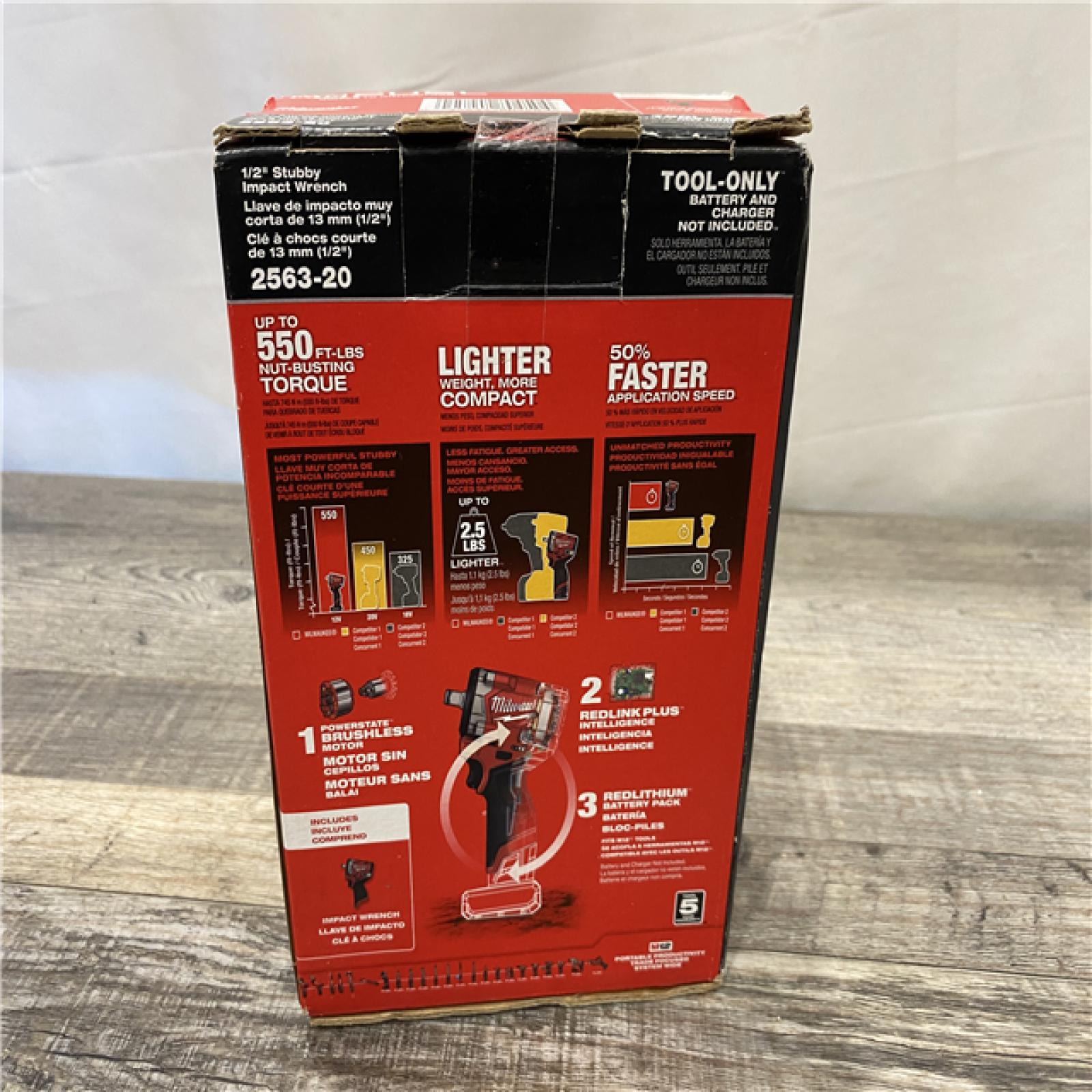 NEW - Milwaukee FUEL 12V Lithium-Ion Brushless Cordless Stubby 1/2 in. Impact Wrench (Tool-Only)