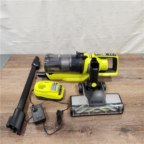 AS-IS RYOBI ONE+ HP 18V Brushless Cordless Pet Stick Vacuum Cleaner Kit with 4.0 Ah HIGH PERFORMANCE Battery and Charger