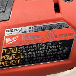 AS-IS Milwaukee FUEL 18V Cordless Mid Torque 1/2 in. Impact Wrench w/ 12 FUEL 3/8 in. Ratchet Combo Kit