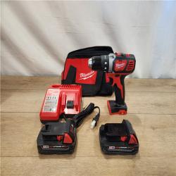 AS-IS- Milwaukee 18V Lithium-Ion Brushless Cordless 1/2 in. Compact Drill/Driver Kit