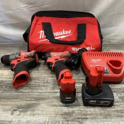 AS-IS Milwaukee FUEL 12-Volt Lithium-Ion Brushless Cordless Hammer Drill and Impact Driver Combo Kit