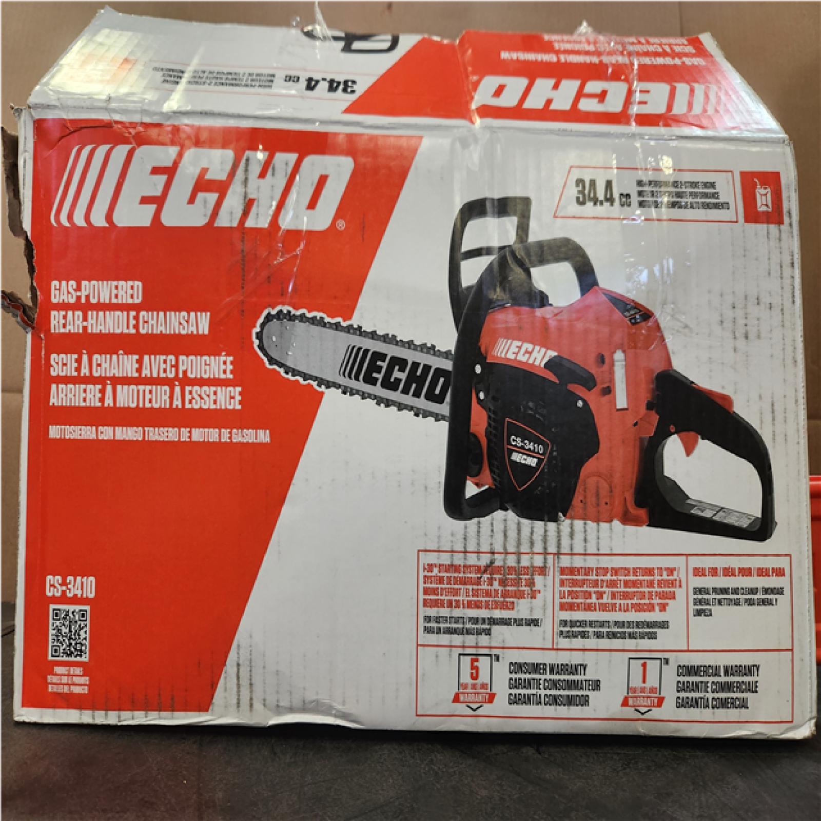 Phoenix NEW ECHO 14 in. 34.4 cc Gas 2-Stroke Rear Handle Chainsaw with Automatic Chain Oiler