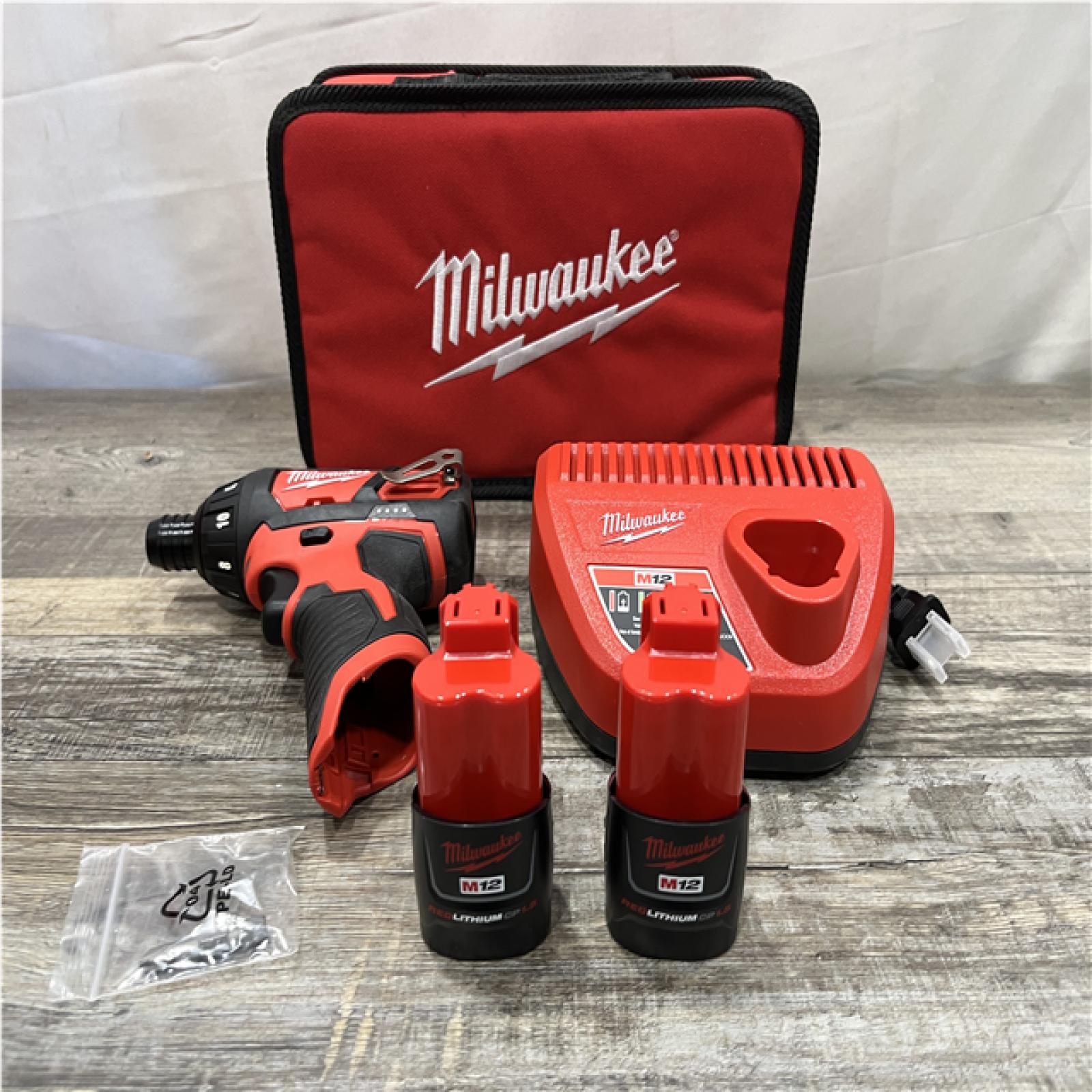 AS-IS Milwaukee 12V Lithium-Ion Cordless 1/4 in. Hex Screwdriver Kit
