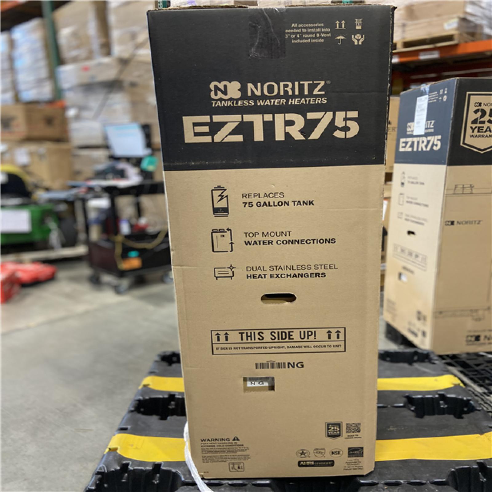 DALLAS LOCATION - NEW! Noritz Eztr75 75 Gal. 11.1 Gpm Indoor Natural Gas Tankless Water Heater Kit
