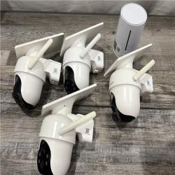 AS-IS ANRAN Solar Security Cameras Wireless Outdoor, 4-Cam Kit with Integrated Solar Panel