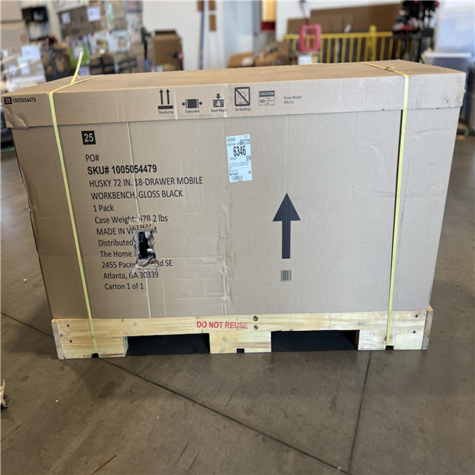 DALLAS LOCATION - Husky Tool Storage 72 in. W Standard Duty Gloss Black Mobile Workbench Tool Chest