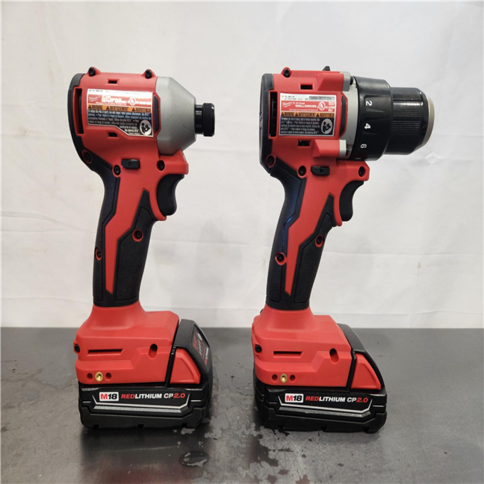 AS-IS- Milwaukee18V Lithium-Ion Brushless Cordless Compact Drill/Impact Combo Kit
