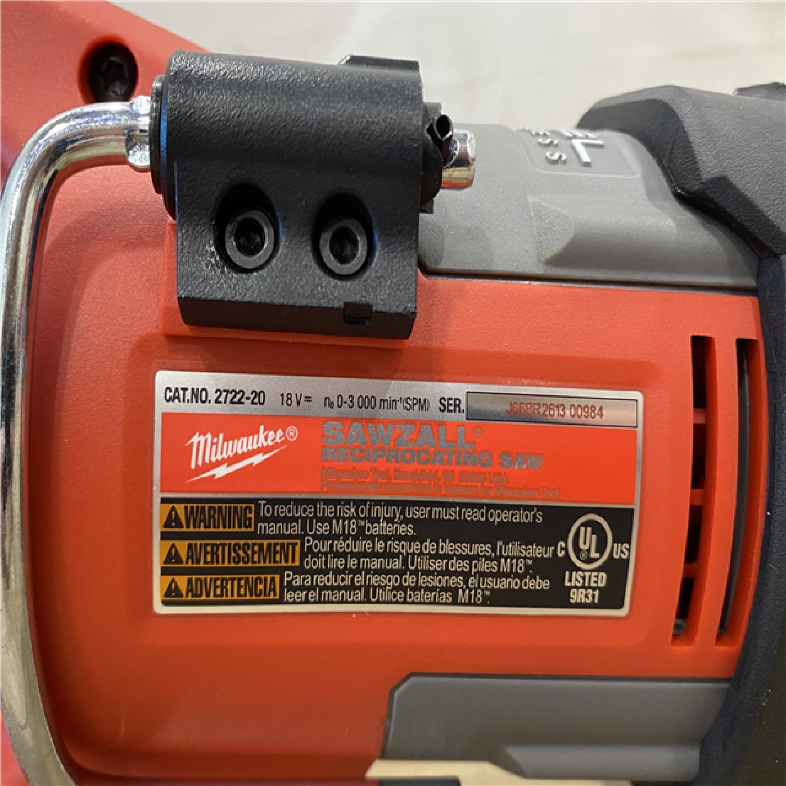 AS-IS Milwaukee FUEL 18V Lithium-Ion Brushless Cordless Super SAWZALL Orbital Reciprocating Saw (Tool-Only)