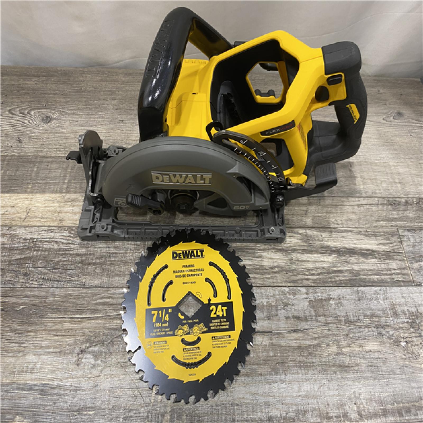 AS-IS DEWALT FLEXVOLT 60V MAX Cordless Brushless 7-1/4 in. Wormdrive Style Circular Saw (Tool Only)