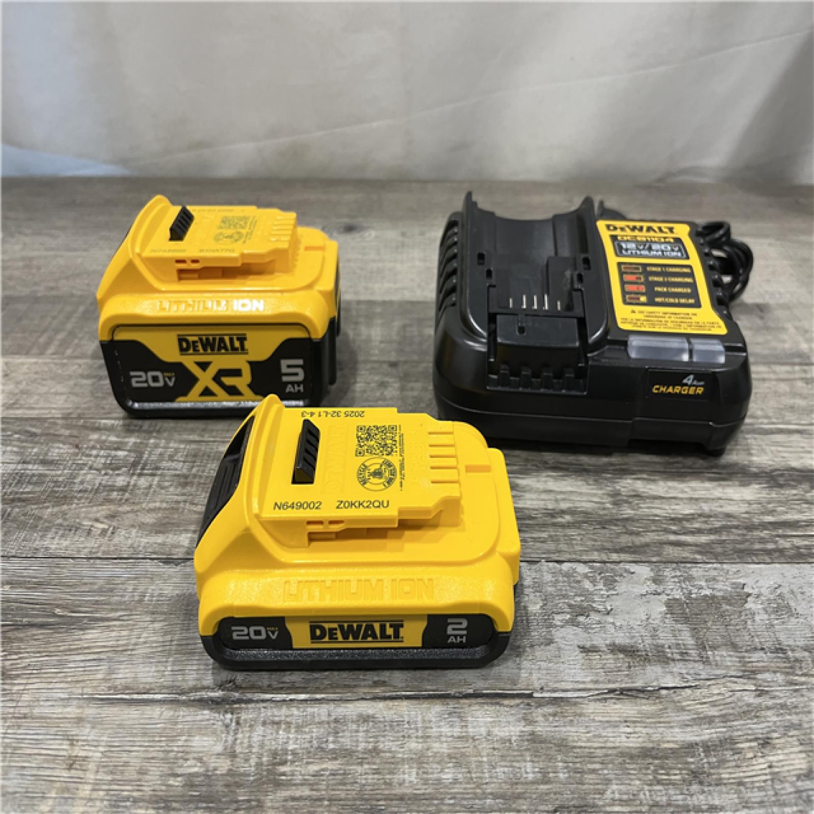 AS-IS DEWALT 20V MAX Lithium-Ion Battery Kit with 5.0Ah and 2.0Ah Battery and Charger