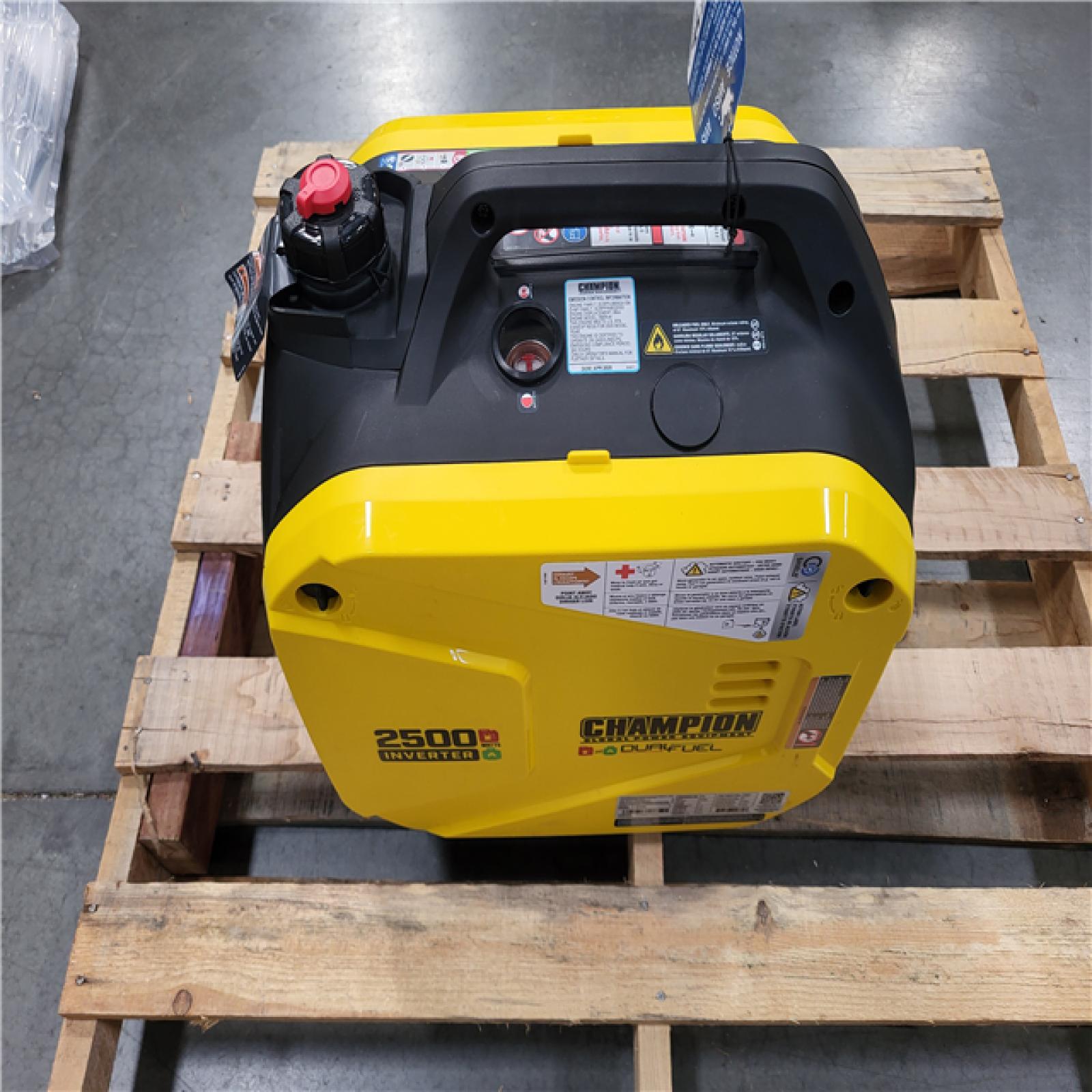 CALIFORNIA AS-IS NEW CHAMPION DUAL FUEL 2500 STARTING WATT/ 1850 RUNNING WATT INVERTER GENERATOR