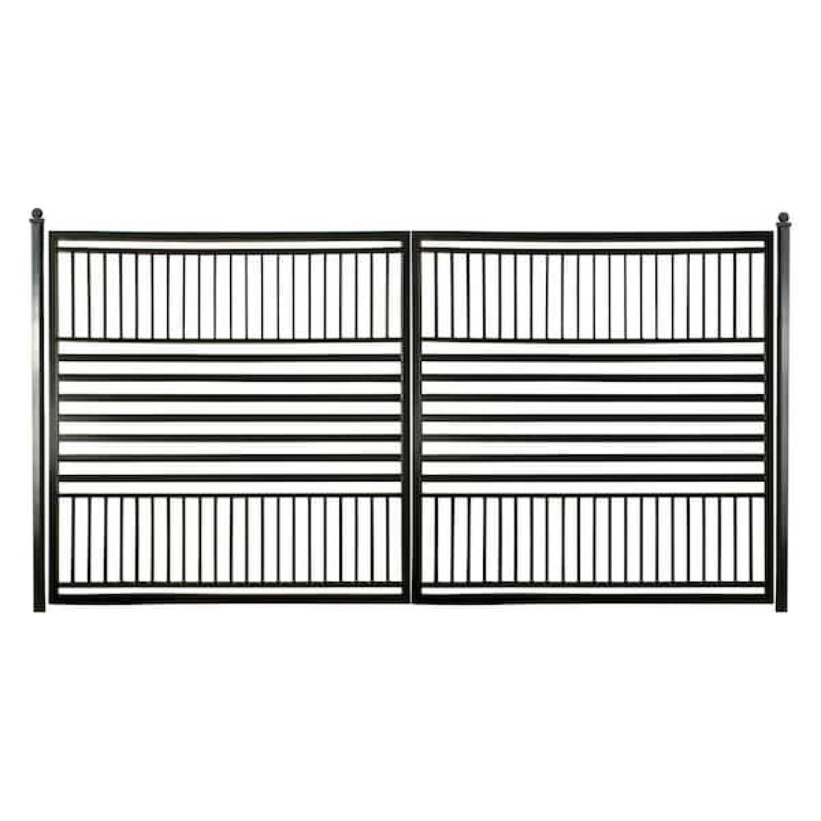 Phoenix NEW ALEKO 12 ft. x 6 ft. Barcelona Black Metal Steel Dual Swinging Driveway Fence Gate