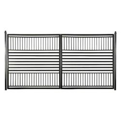 Phoenix NEW ALEKO 12 ft. x 6 ft. Barcelona Black Metal Steel Dual Swinging Driveway Fence Gate