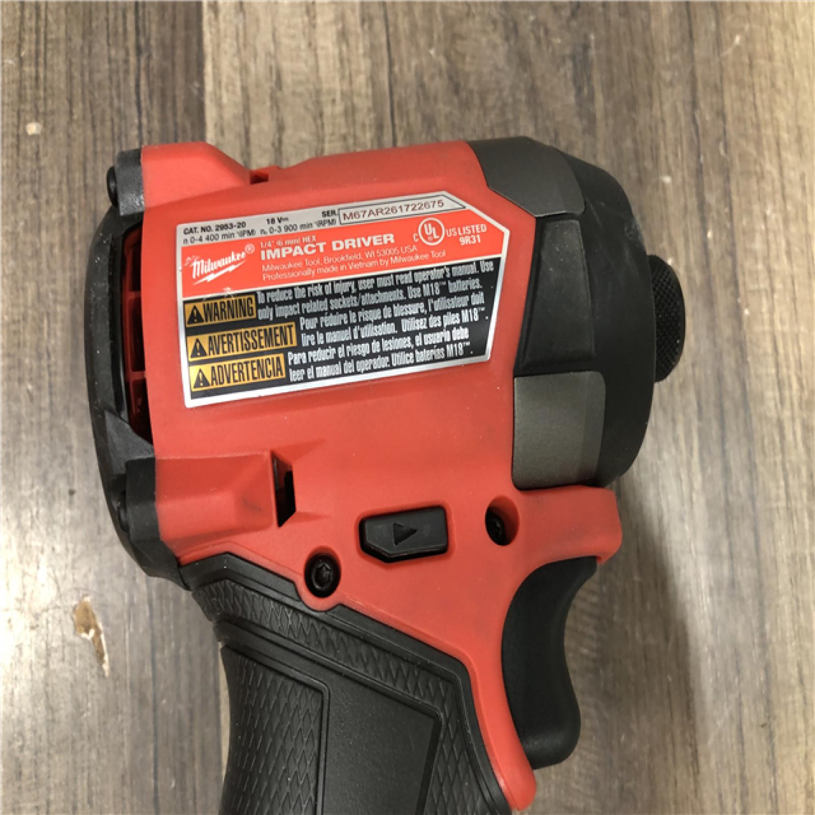 AS-IS Milwaukee FUEL 18V Lithium-Ion Brushless Cordless 1/4 in. Hex Impact Driver (Tool-Only)