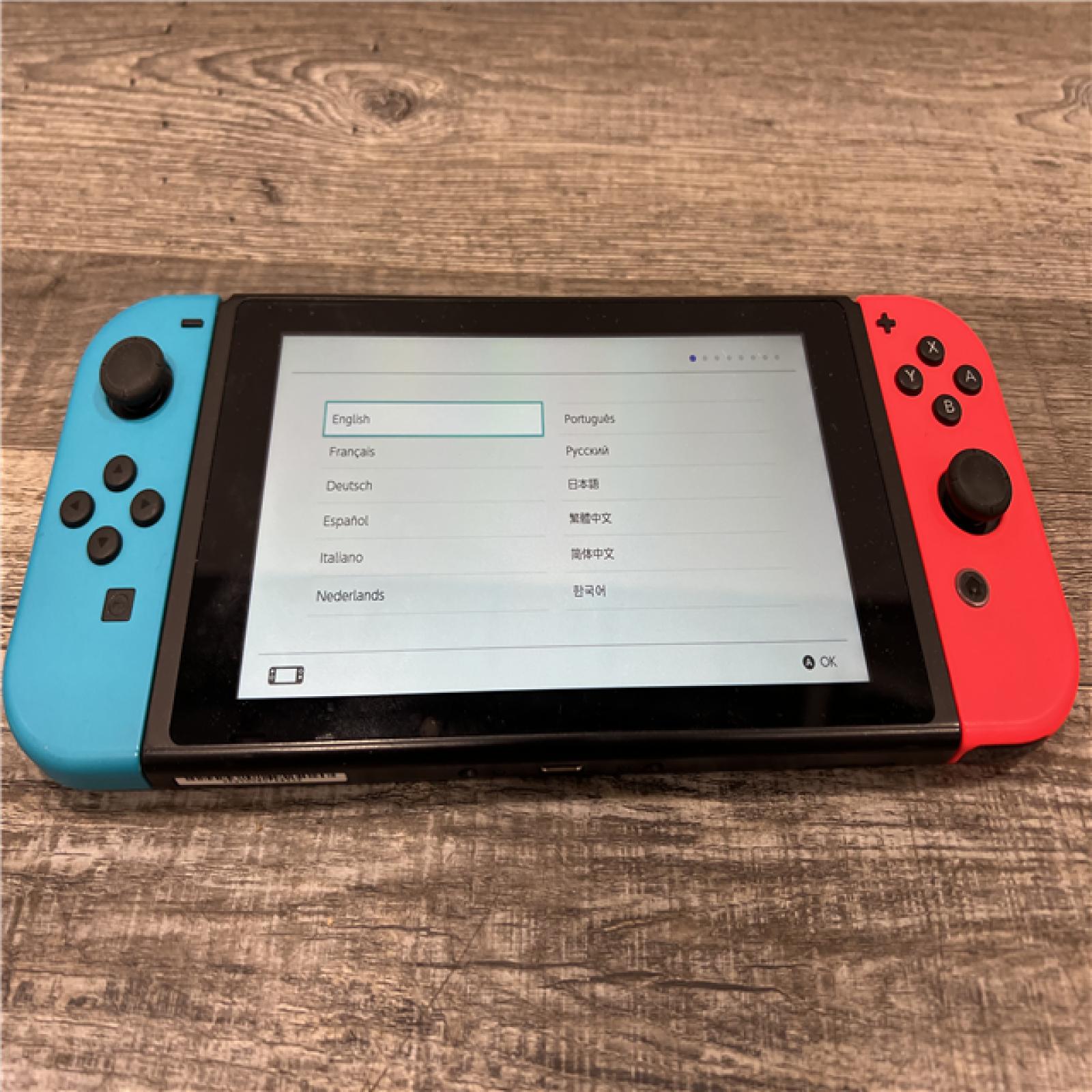 AS-IS Nintendo Switch with Neon Blue and Neon Red Joy-Con