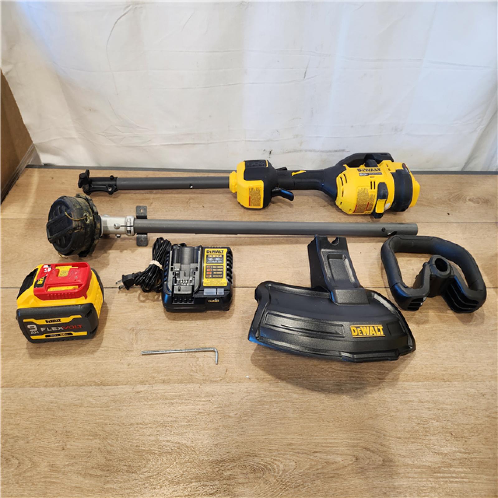 AS-IS- DEWALT FLEXVOLT 60V MAX 17 in. Cordless Battery Powered Attachment Capable Trimmer Kit