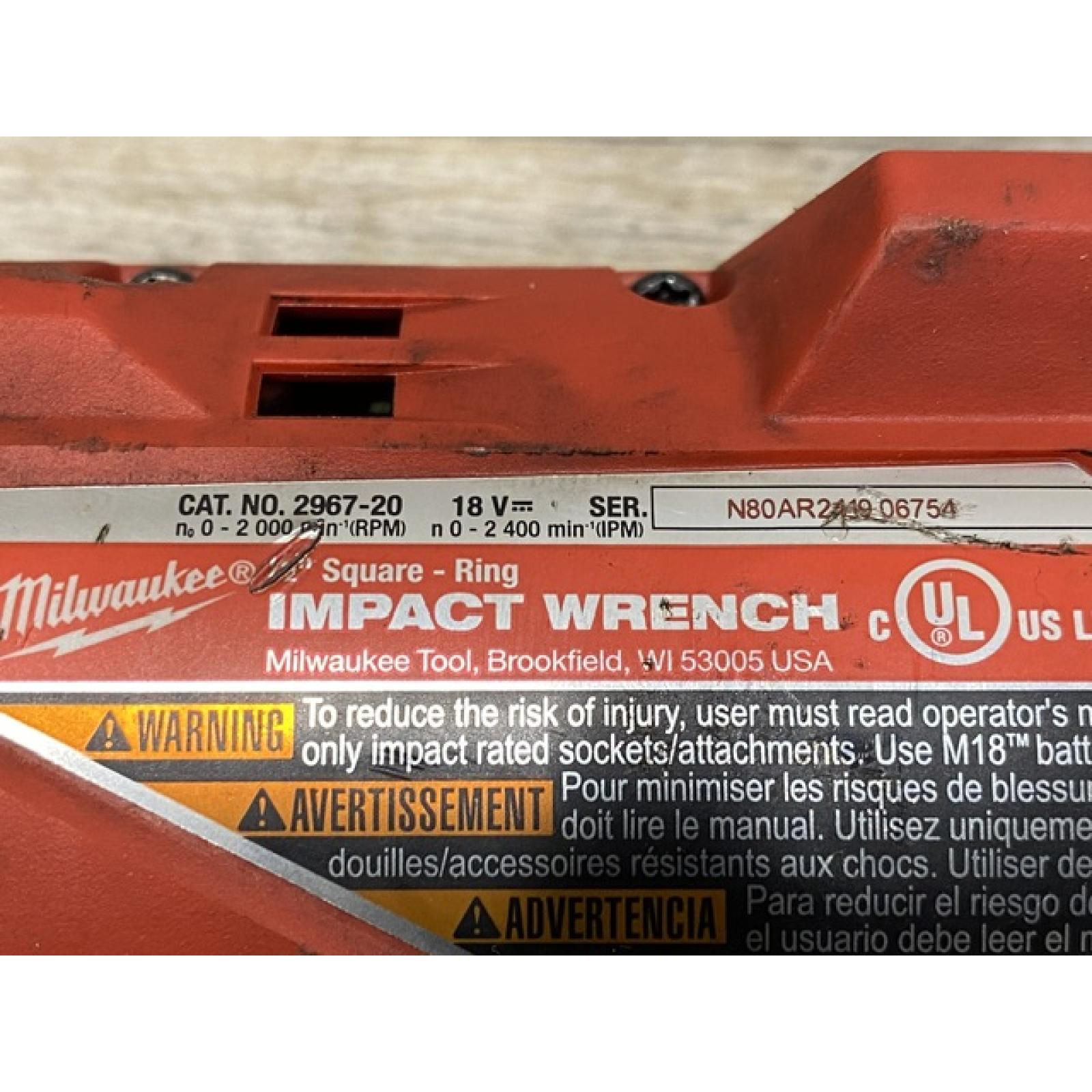 AS-IS Milwaukee FUEL 18V Lithium-Ion Brushless Cordless 1/2 in. Impact Wrench w/Friction Ring Kit