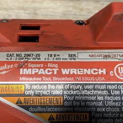 AS-IS Milwaukee FUEL 18V Lithium-Ion Brushless Cordless 1/2 in. Impact Wrench w/Friction Ring Kit