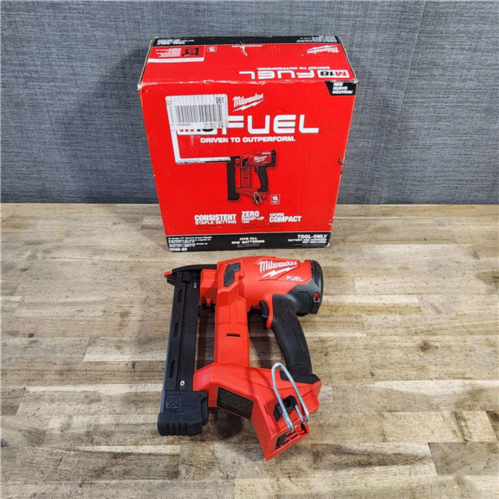 HOUSTON LOCATION - AS-IS MILWAUKEE FUEL 18-Volt Lithium-Ion Brushless Cordless 18-Gauge 1/4 in. Narrow Crown Stapler (Tool-Only)