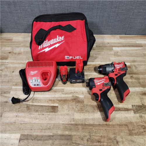 HOUSTON LOCATION - AS - IS Milwaukee FUEL 12-Volt Lithium-Ion Brushless Cordless Hammer Drill and Impact Driver Combo Kit