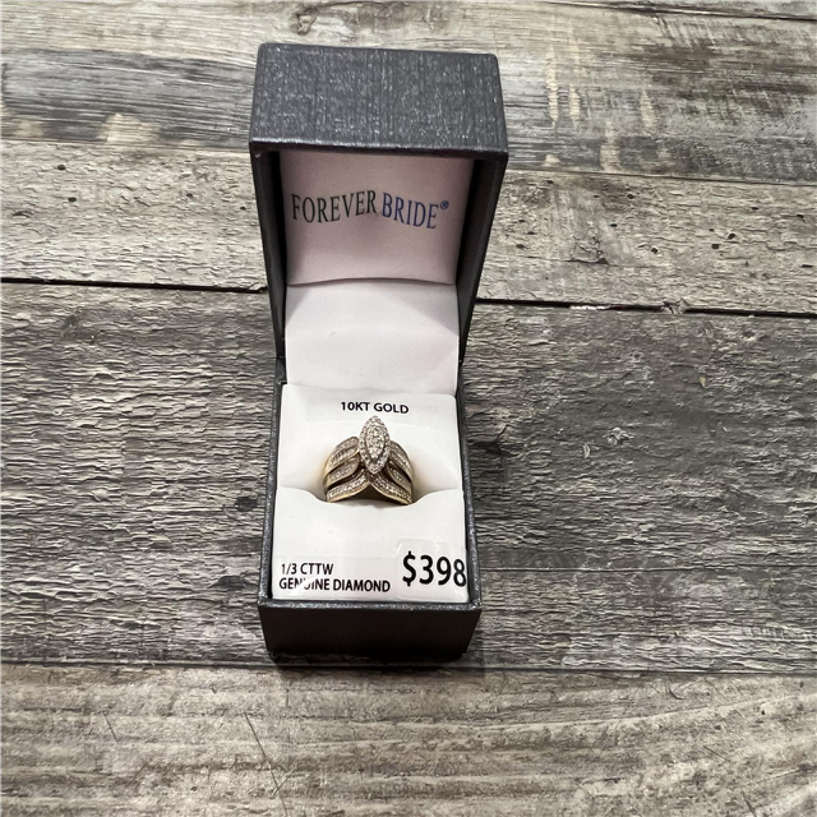 AS-IS Forever Bride Bridal Set Ring with 0.33 Carat T.W. Diamond in 10K Yellow Gold For Women