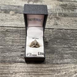 AS-IS Forever Bride Bridal Set Ring with 0.33 Carat T.W. Diamond in 10K Yellow Gold For Women