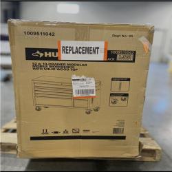 DALLAS LOCATION - AS IS - HUSKY 52 in. W x 20 in. D Standard Duty Black Mobile Workbench Cabinet W/ Wood Top (GLOSS BLACK)