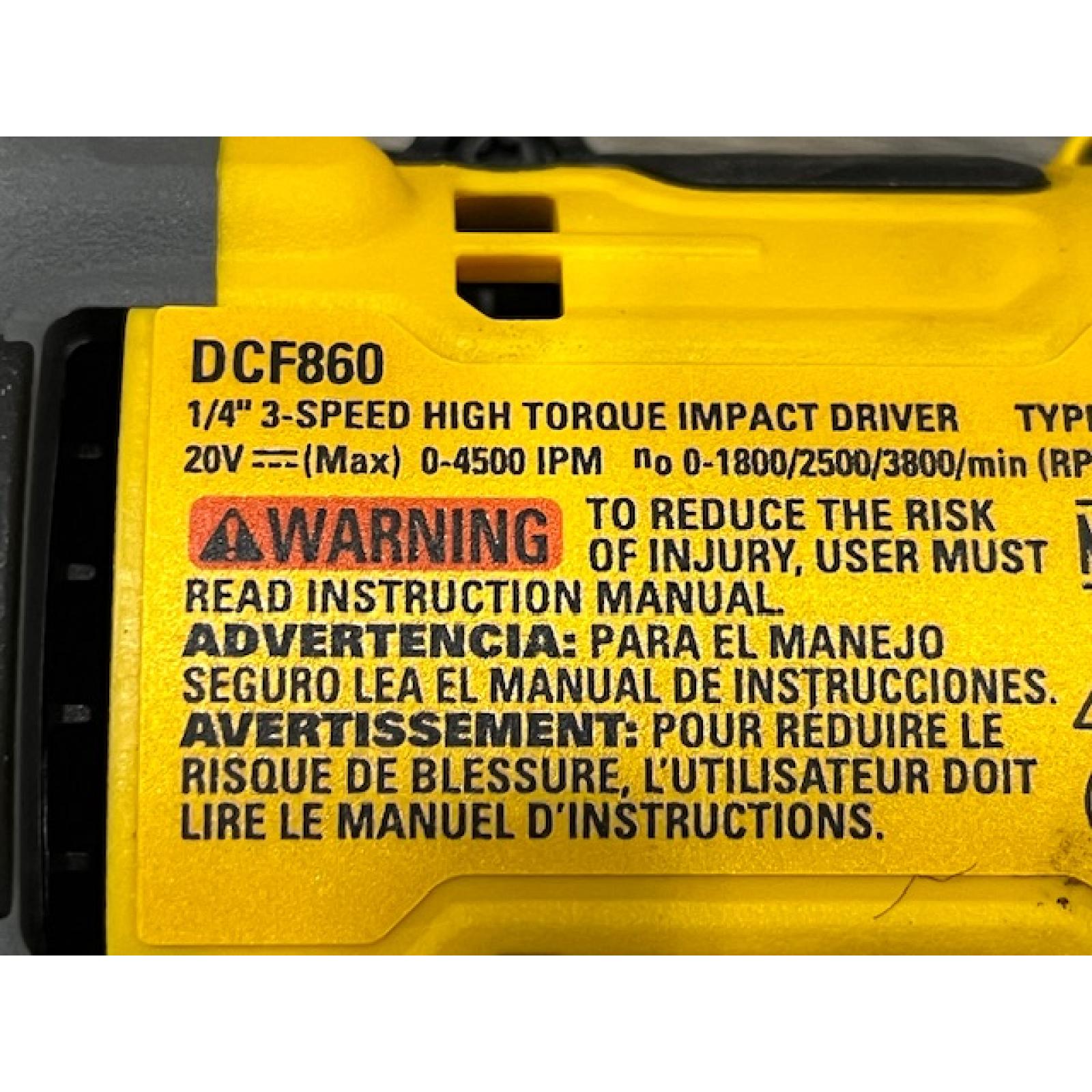 AS-IS DEWALT 20V MAX XR Lithium-Ion Brushless Cordless 3-Speed High Torque 1/4 in. Impact Driver Kit