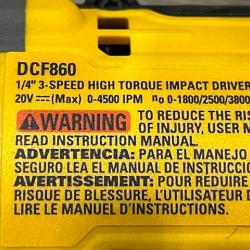 AS-IS DEWALT 20V MAX XR Lithium-Ion Brushless Cordless 3-Speed High Torque 1/4 in. Impact Driver Kit