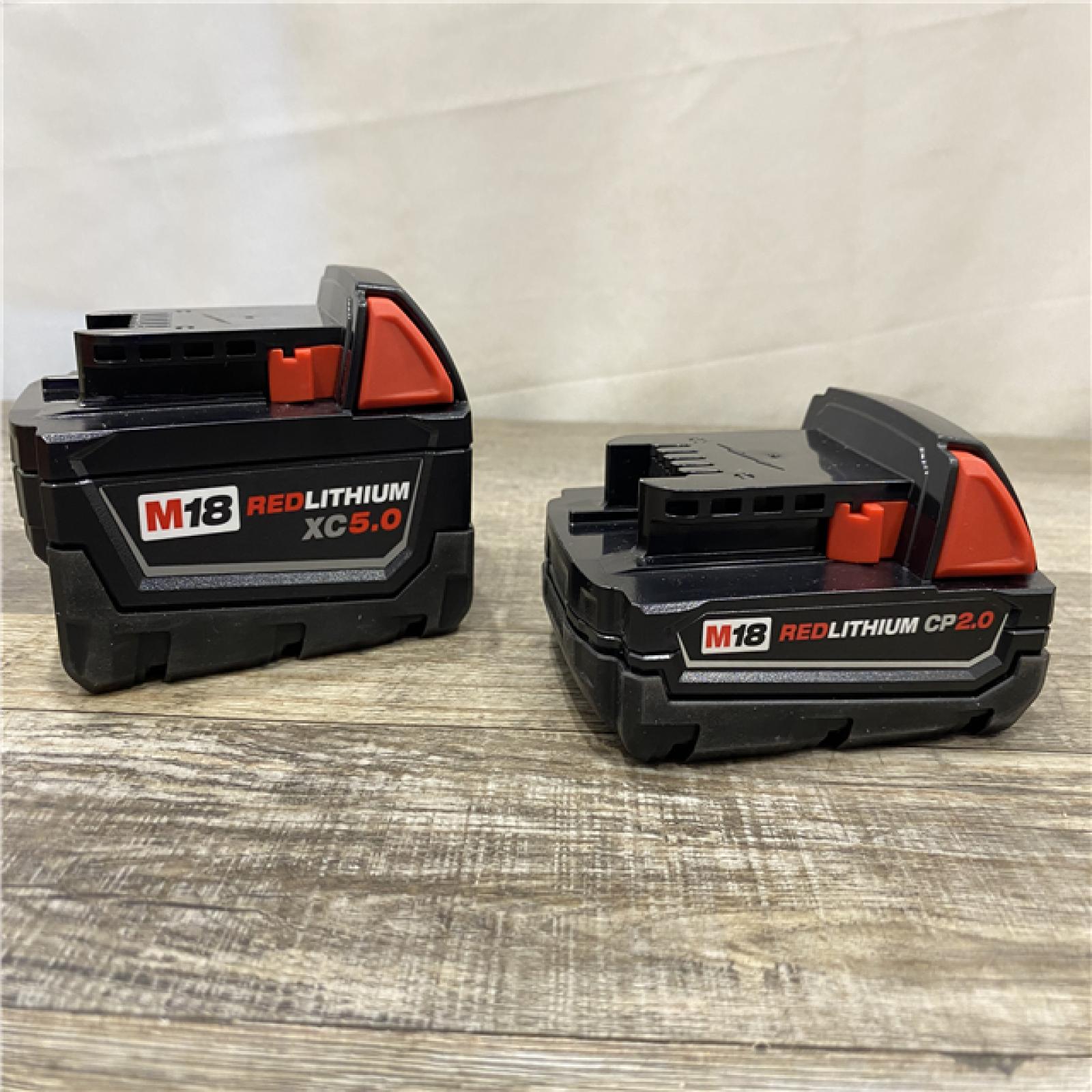AS-IS Milwaukee 18-Volt Lithium-Ion Starter Kit with One 5.0 Ah and One 2.0 Ah Battery and Charger