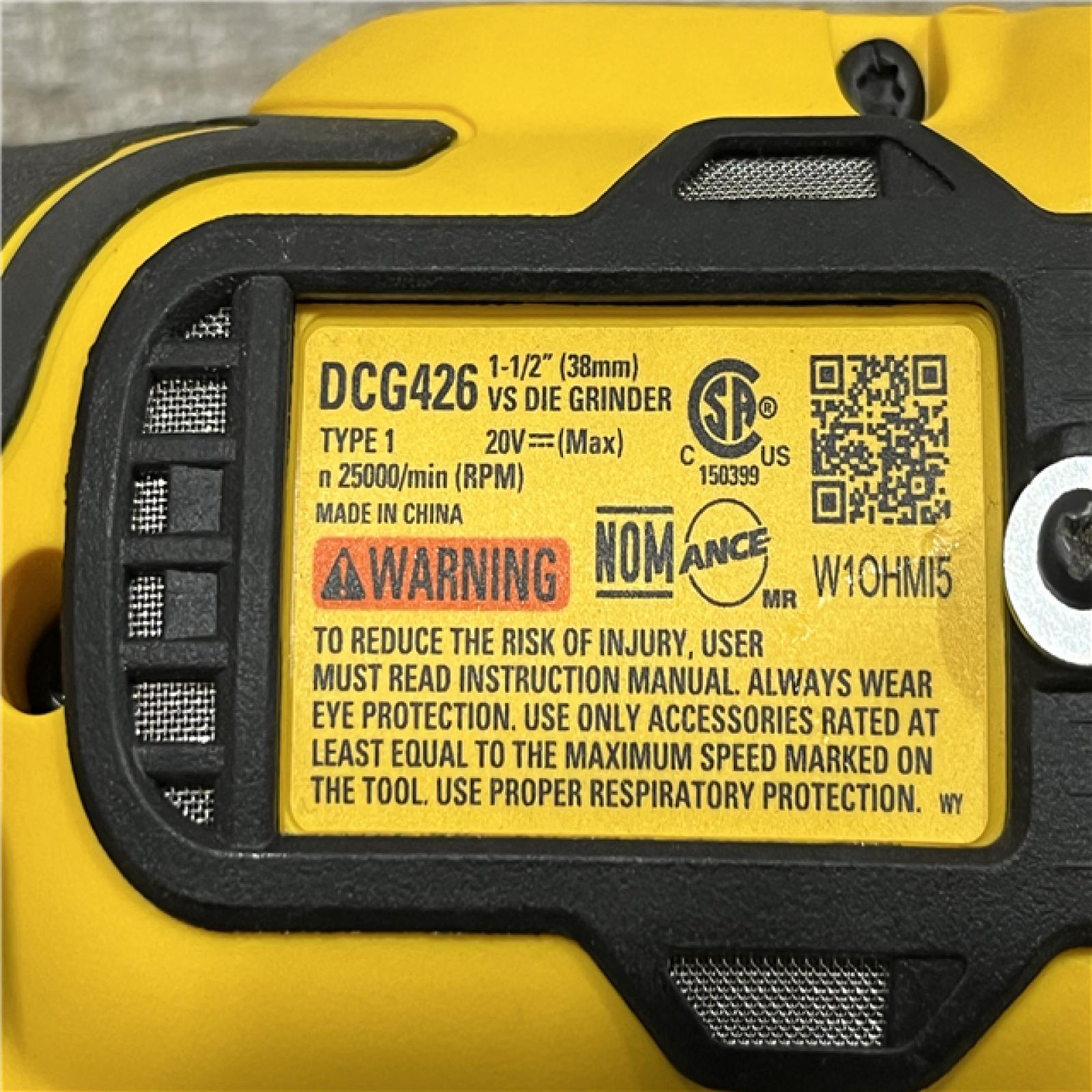AS-IS DEWALT 20-Volt MAX XR Lithium-Ion Cordless Brushless 1-1/2 in. Variable Speed Die Grinder (Tool-Only)