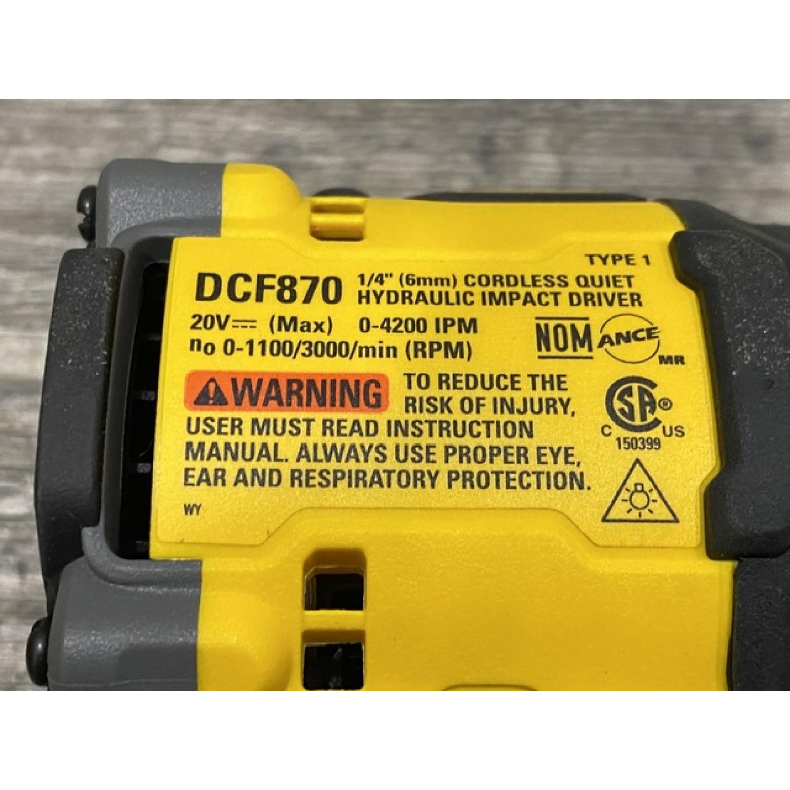 AS-IS DEWALT 20V XR Brushless Cordless 1/4 in. Quiet Hydraulic Impact Driver (Tool-Only)