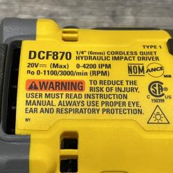 AS-IS DEWALT 20V XR Brushless Cordless 1/4 in. Quiet Hydraulic Impact Driver (Tool-Only)