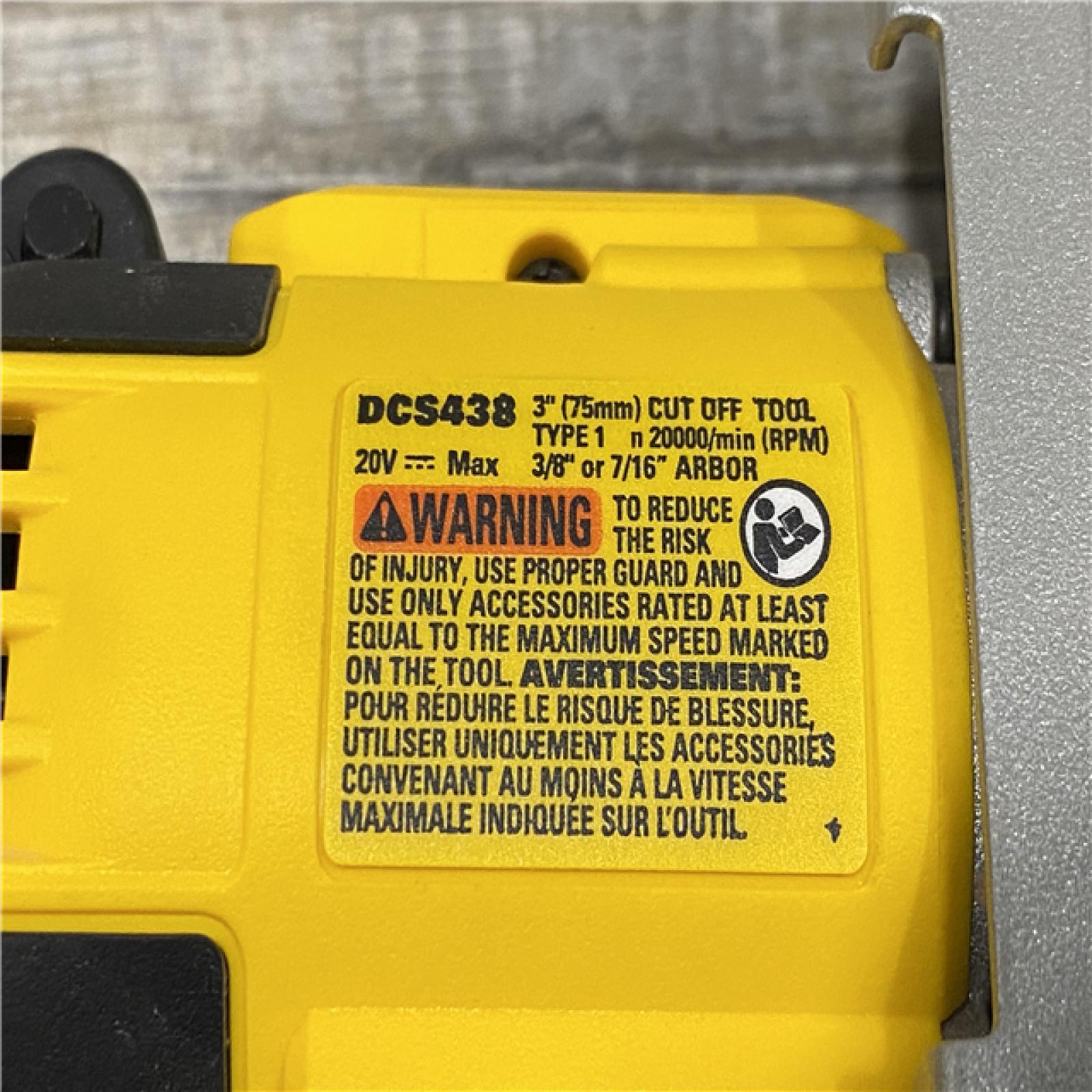 AS-IS DEWALT 20V XR Cordless 3 in. Cut-Off Tool (Tool Only)