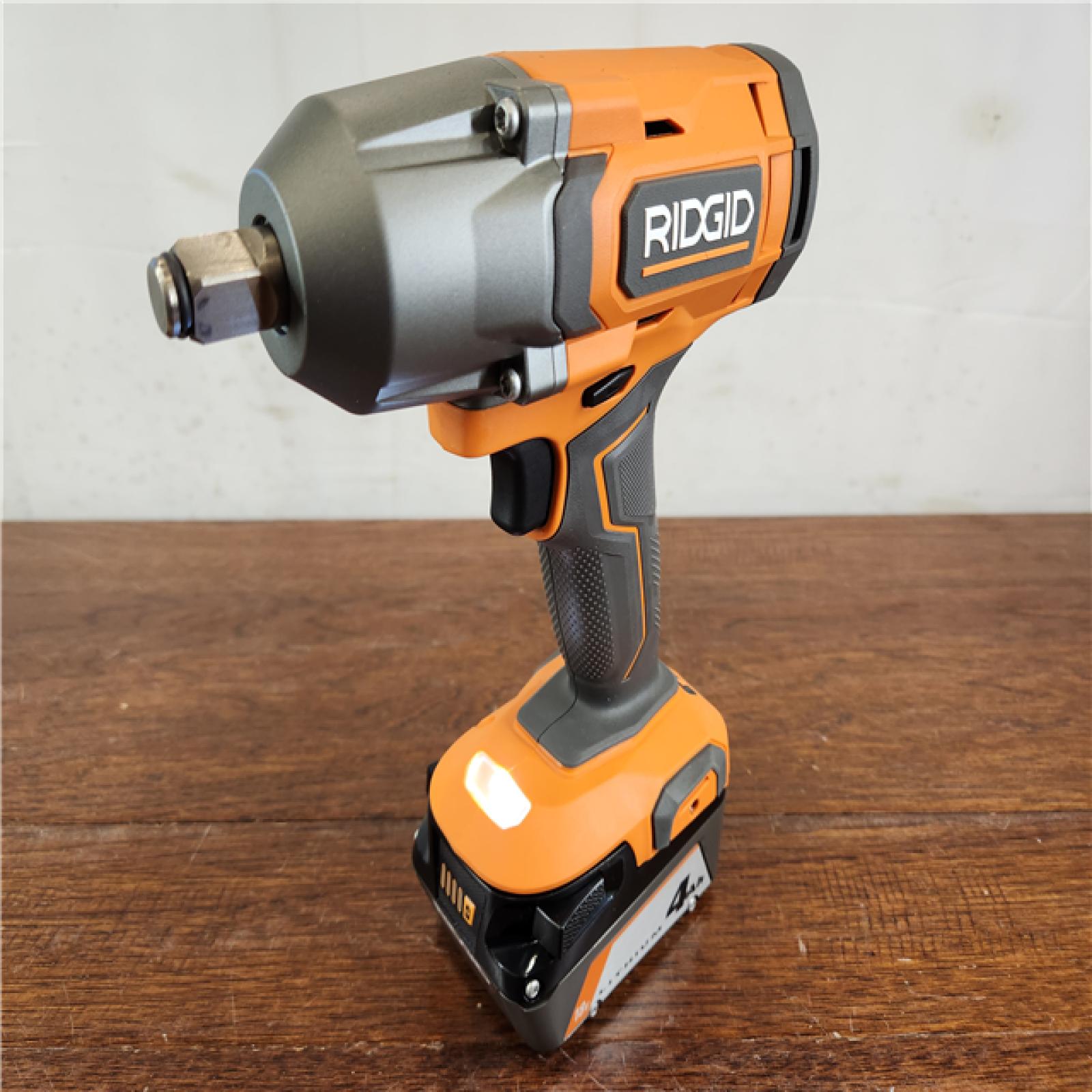 AS-IS RIDGID 18V Cordless 1/2 in. Impact Wrench Kit with 4.0 Ah Battery and Charger