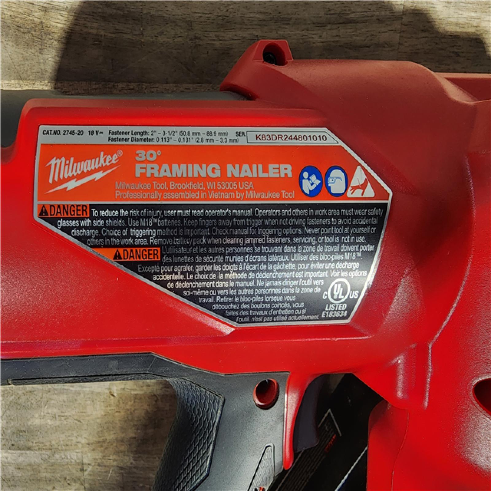 HOUSTON LOCATION - AS-IS M18 FUEL 3-1/2 in. 18-Volt 30-Degree Lithium-Ion Brushless Cordless Framing Nailer (Tool-Only)
