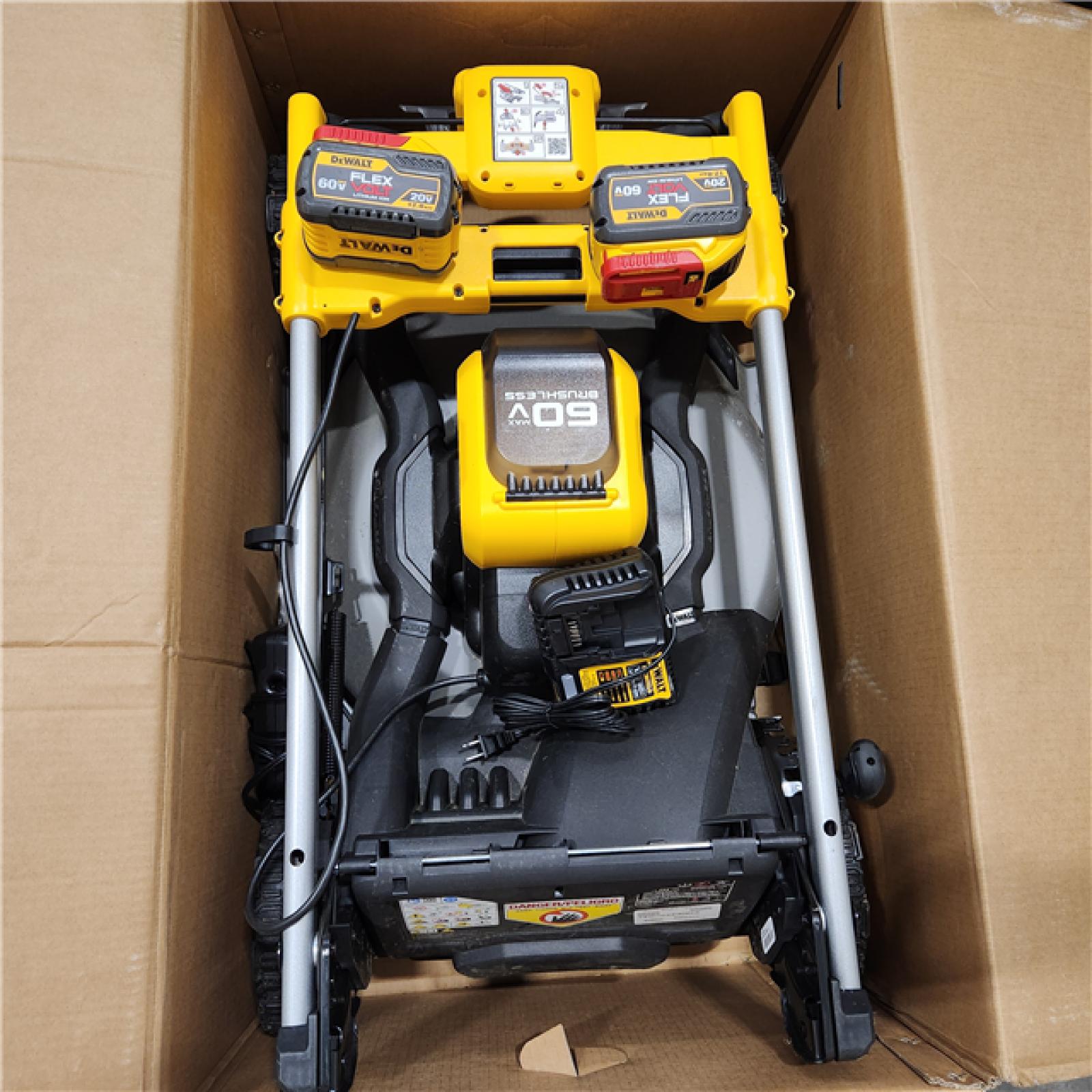As-Is- DEWALT 60V MAX Cordless Brushless Rear Wheel Drive Self Propelled Lawn Mower Kit - DCMWSP650Y2